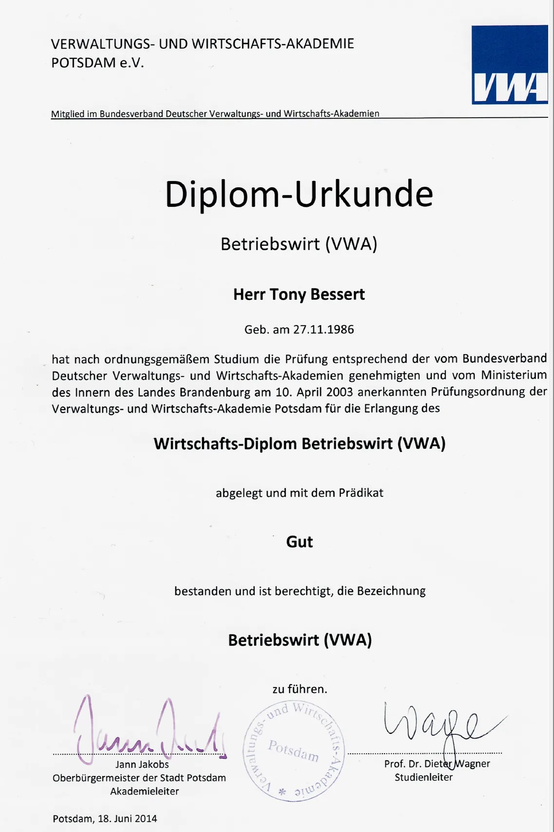 Betriebswirt VWA